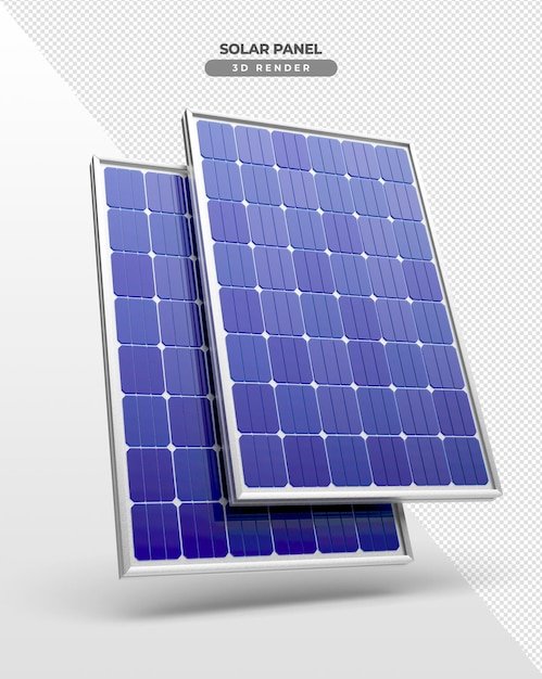 Solar power boards in 3d realistic render