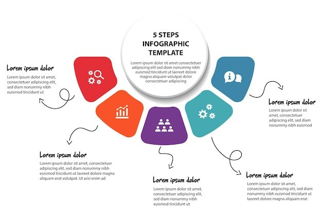 5 steps infographic flowchart design template
