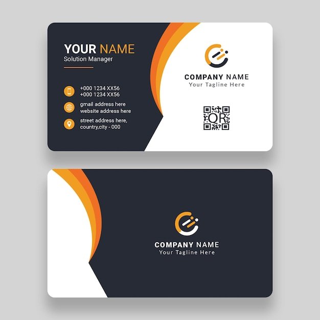 Modern Professional Business Card Template with Orange Accents