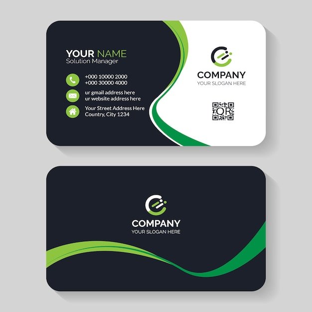 Modern Business Card Template with Company Logo and Contact Information