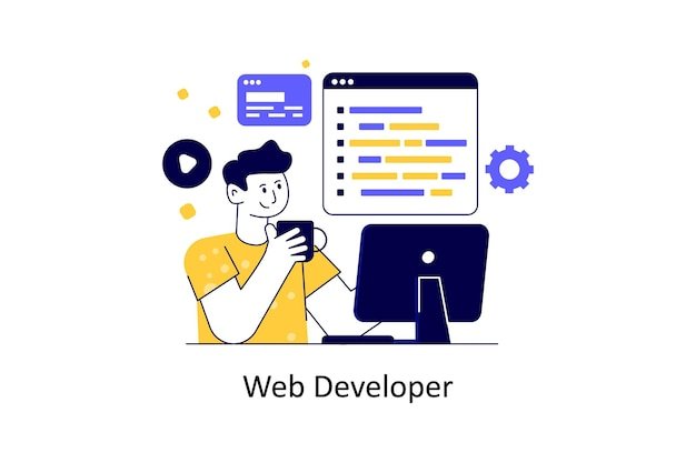 Web Developer Flat Style Design Vector illustration Stock illustration